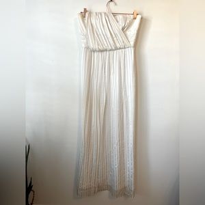 Unique BCBGMaxaria Evening Gown with tassel. White. Size 8.